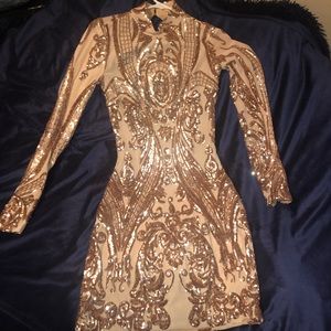 Gold sequin dress